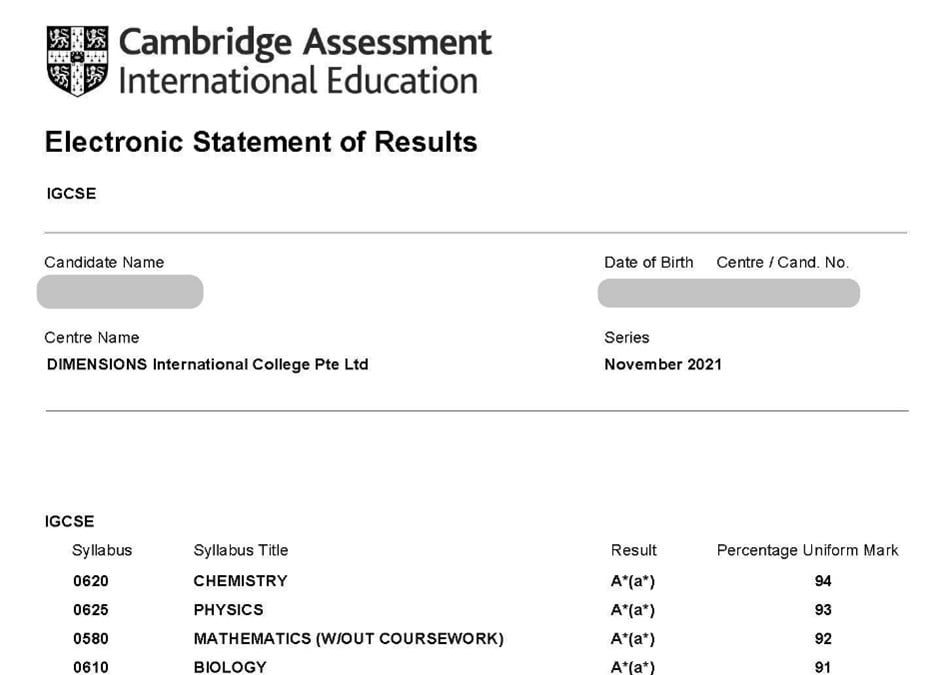 Stellar IGCSE Results 2022